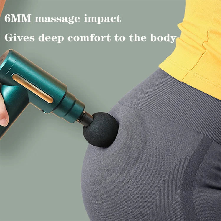 Woman using HeatPulse FlexBelt G6 massage gun on glutes