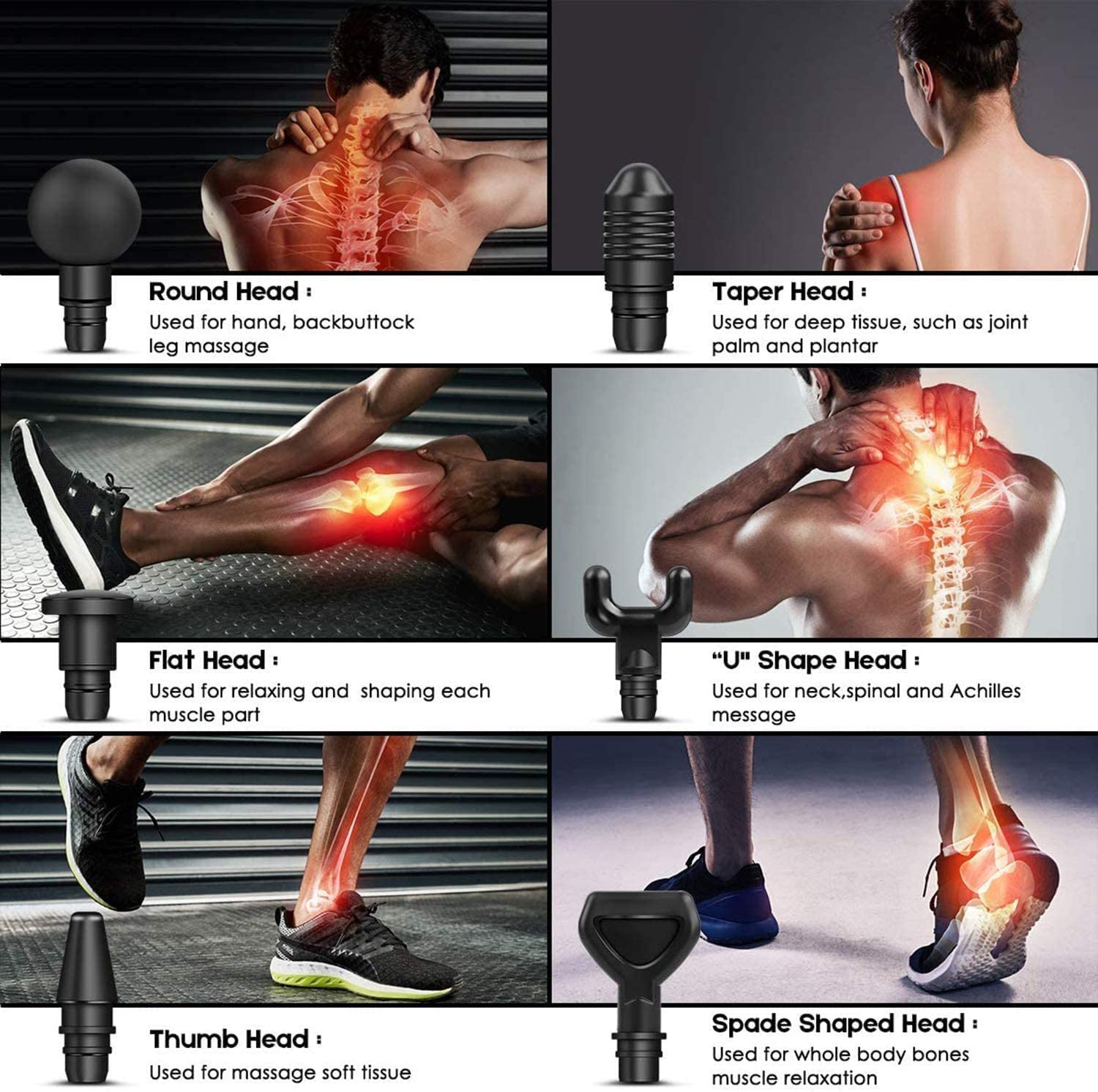 6 massage head attachments for MiniBlitz