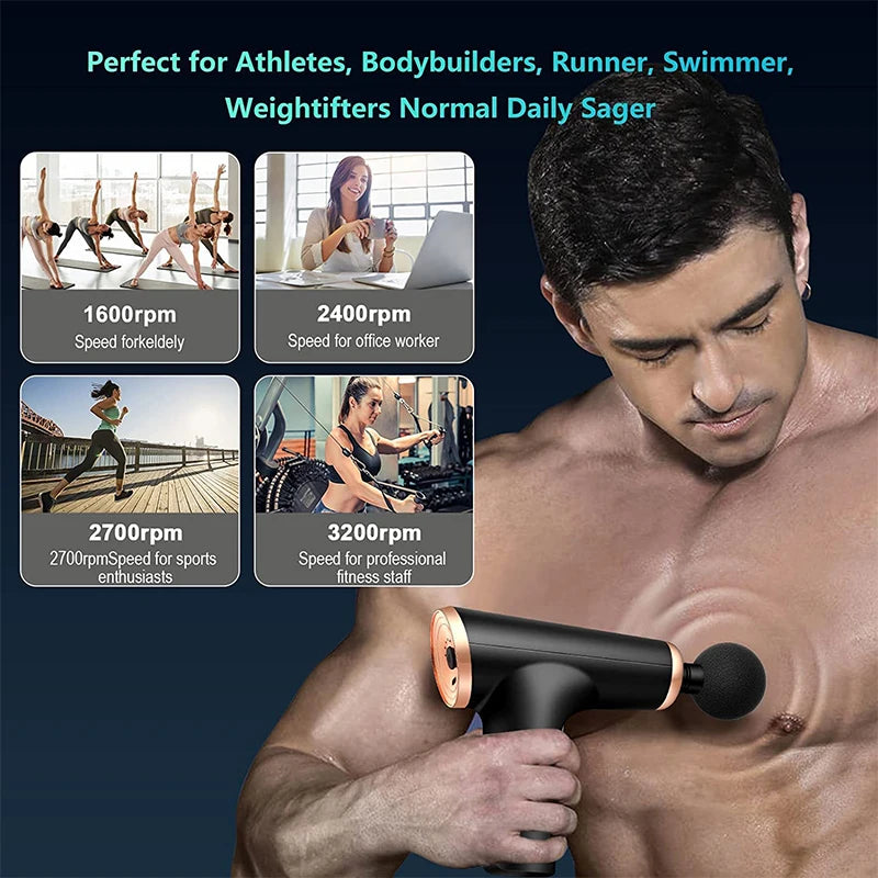 Massage gun for athletes, bodybuilders, runners, and weightlifters