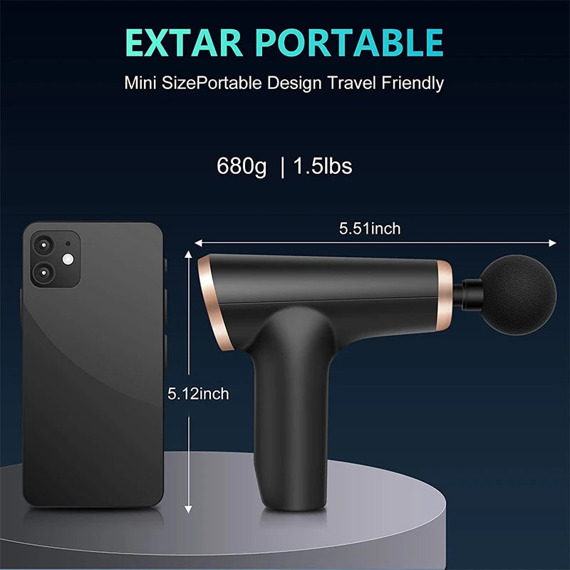 HeatPulse PowerStrike LCD portable mini size massage gun 